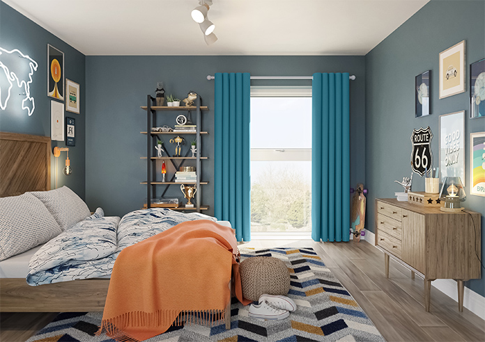 Kyoto Faux Silk, Azure - Made to Measure Curtains - Image 14